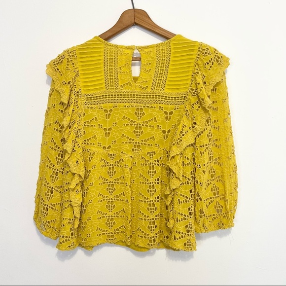 Anthropologie Yellow Clementine Blouse Womens US Size 2 - Picture 10 of 16